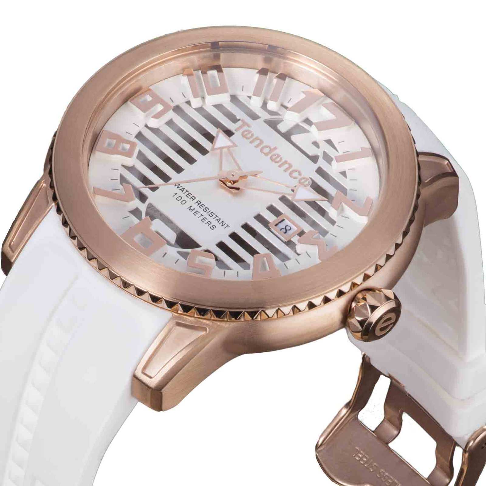 Tendence Watches Glam 47 White with Full Stones